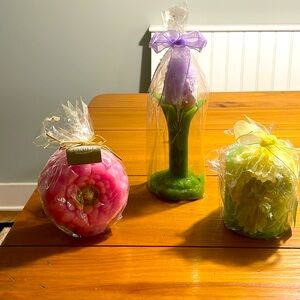 3 Sonoma candles 4”-8”